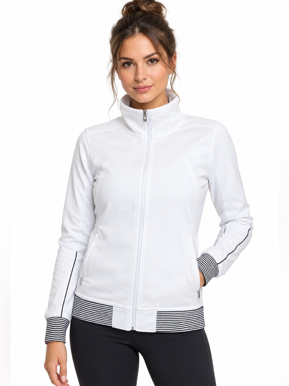 G-Star White Zip Up Running Jacket